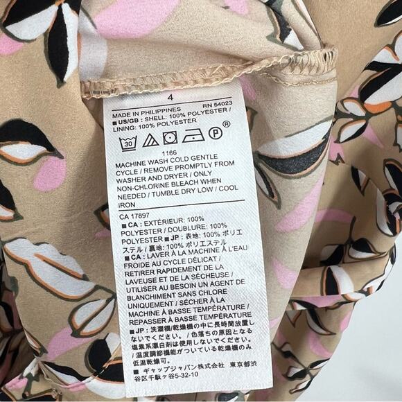 Banana Republic Women’s Tan Floral Button Front Short Sleeve Dress Size 4 New - Picture 10 of 10